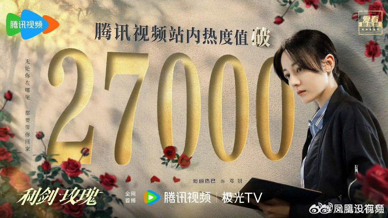 利剑玫瑰热度破27000啦巴粉牛利剑玫瑰牛迪丽热巴牛利剑玫瑰腾讯站内热度值破27