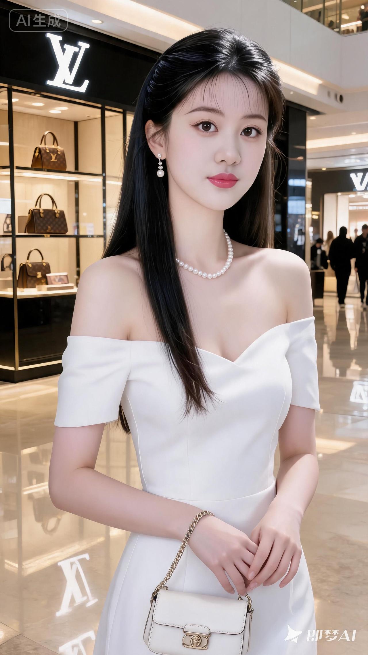 优雅白裙，奢享LV时光，尽显都市女性魅力