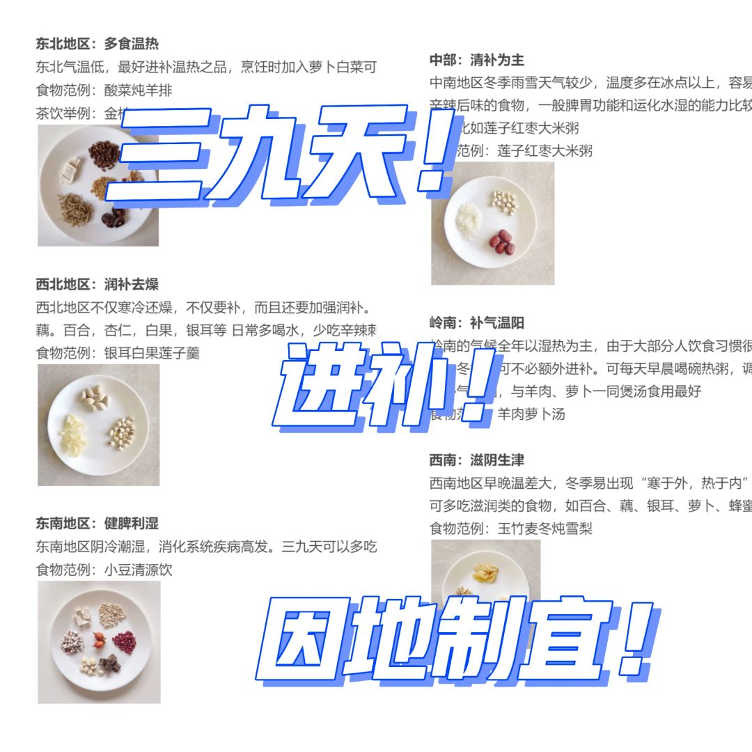 三九补一冬👆保养方法&汤羹（分地区）