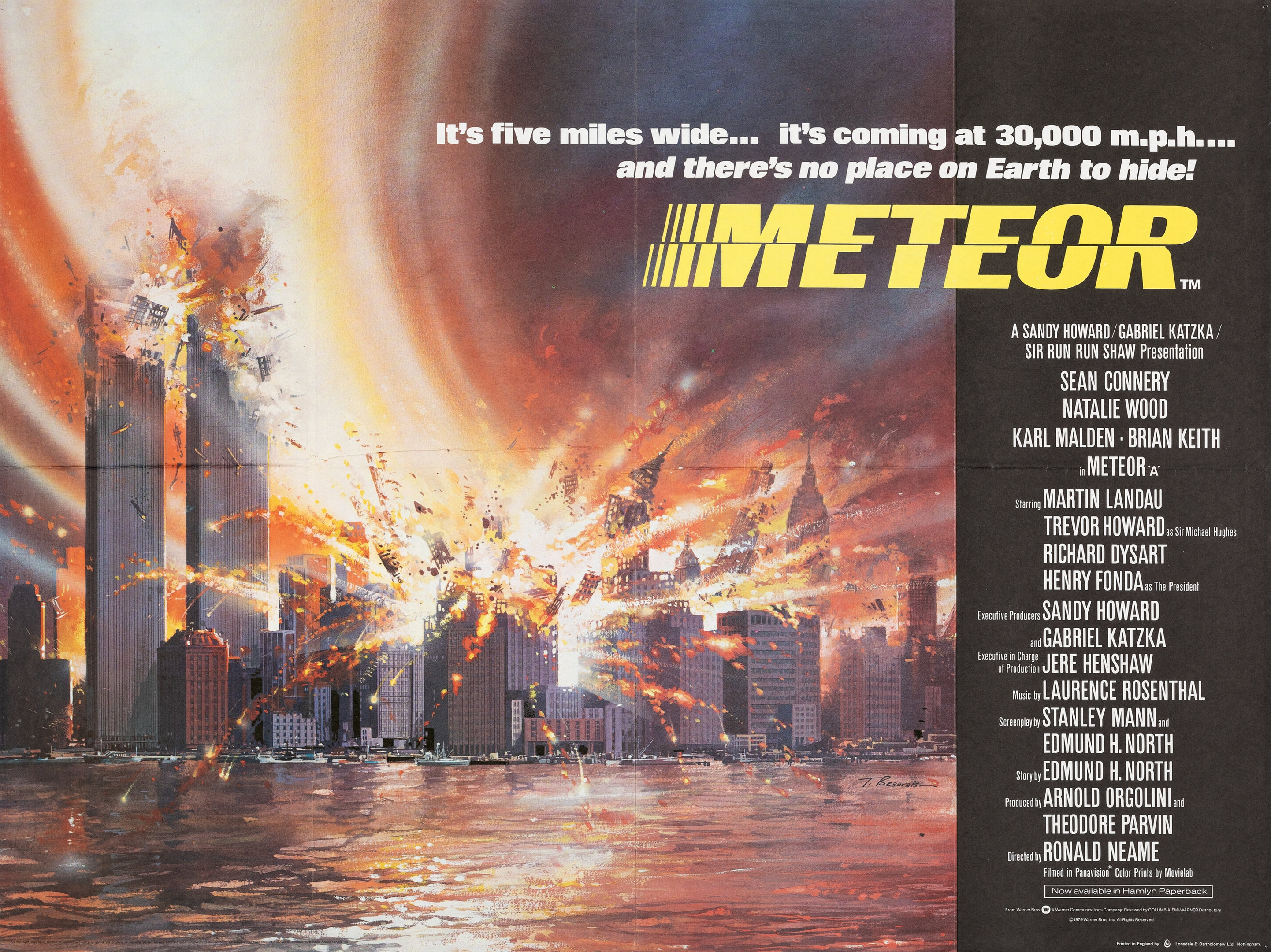 地球浩劫 METEOR（1979）丨英版海报Artwork by Tom Bea