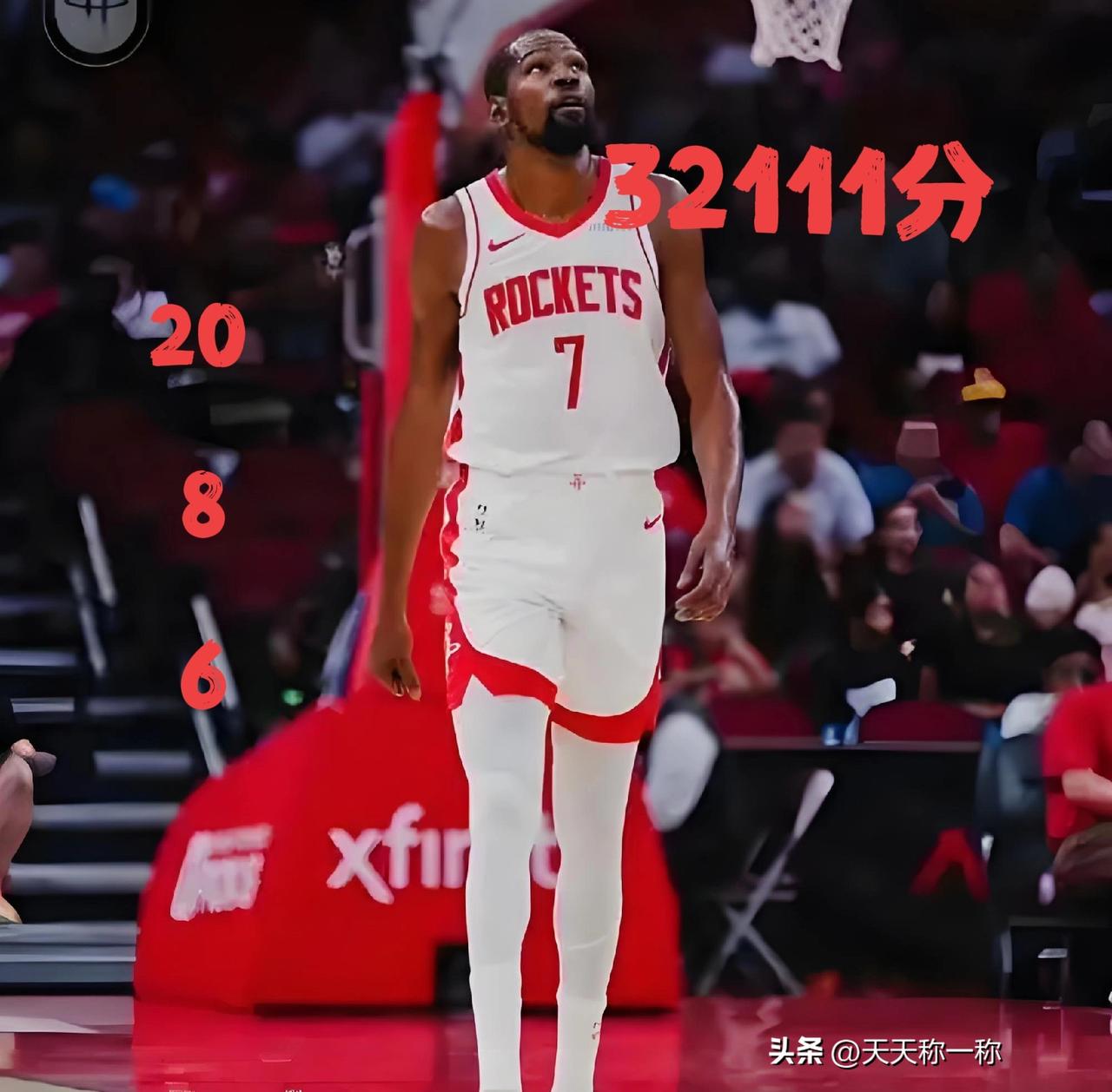 32111分！杜兰特常规赛总得分距历史第五乔丹（32292）仅差181分！
距历