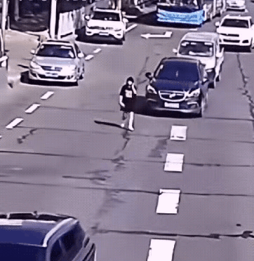 她能长这么大，是不是一个奇迹？能闲庭信步般从容地走在车流中，还真得有二不怕死的精