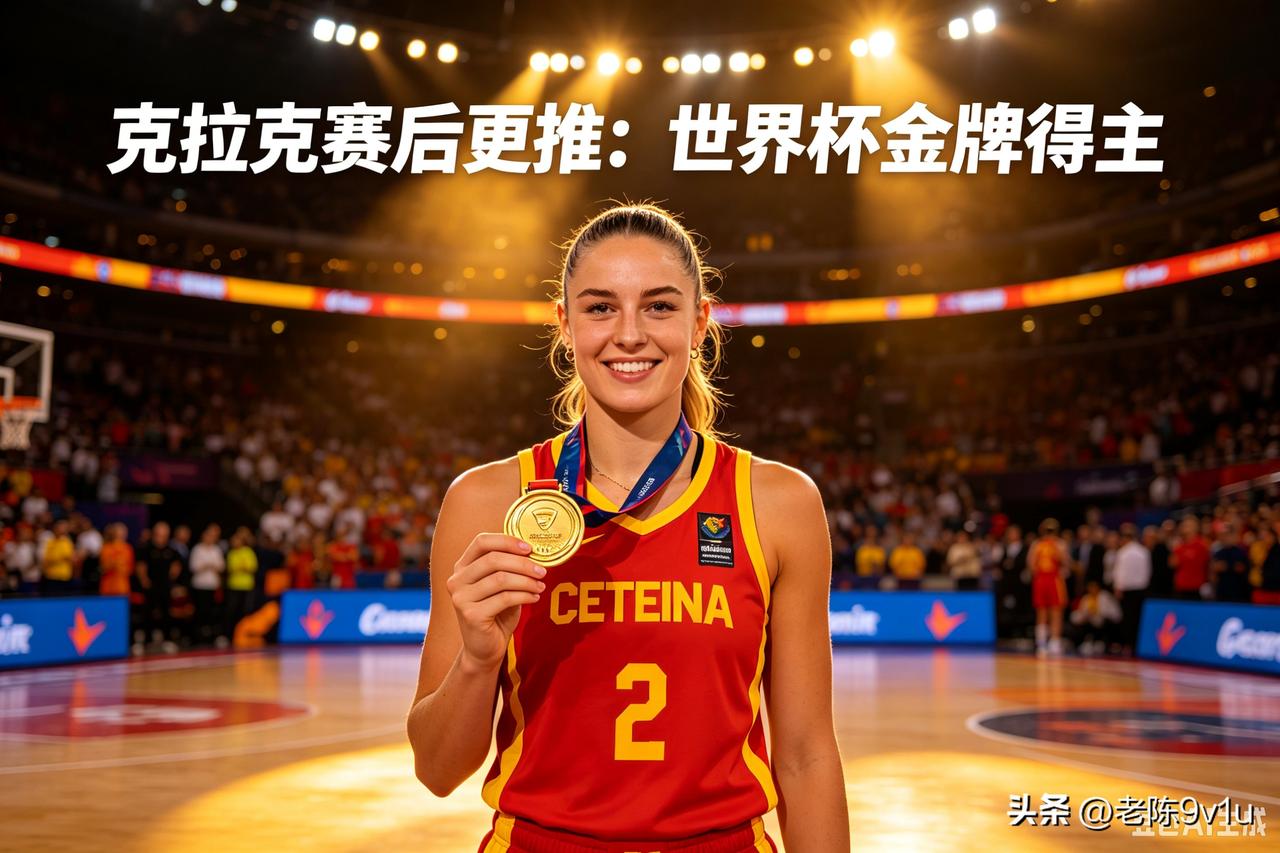 女篮世界杯决赛，美国女篮97-79击败法国女篮拿下冠军。美国球星凯特琳·克拉克替