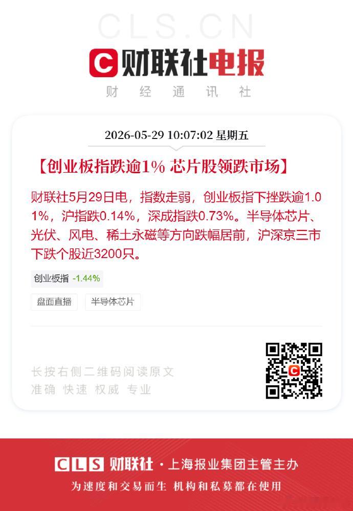 芯片股领跌市场一句话就是跌麻了！