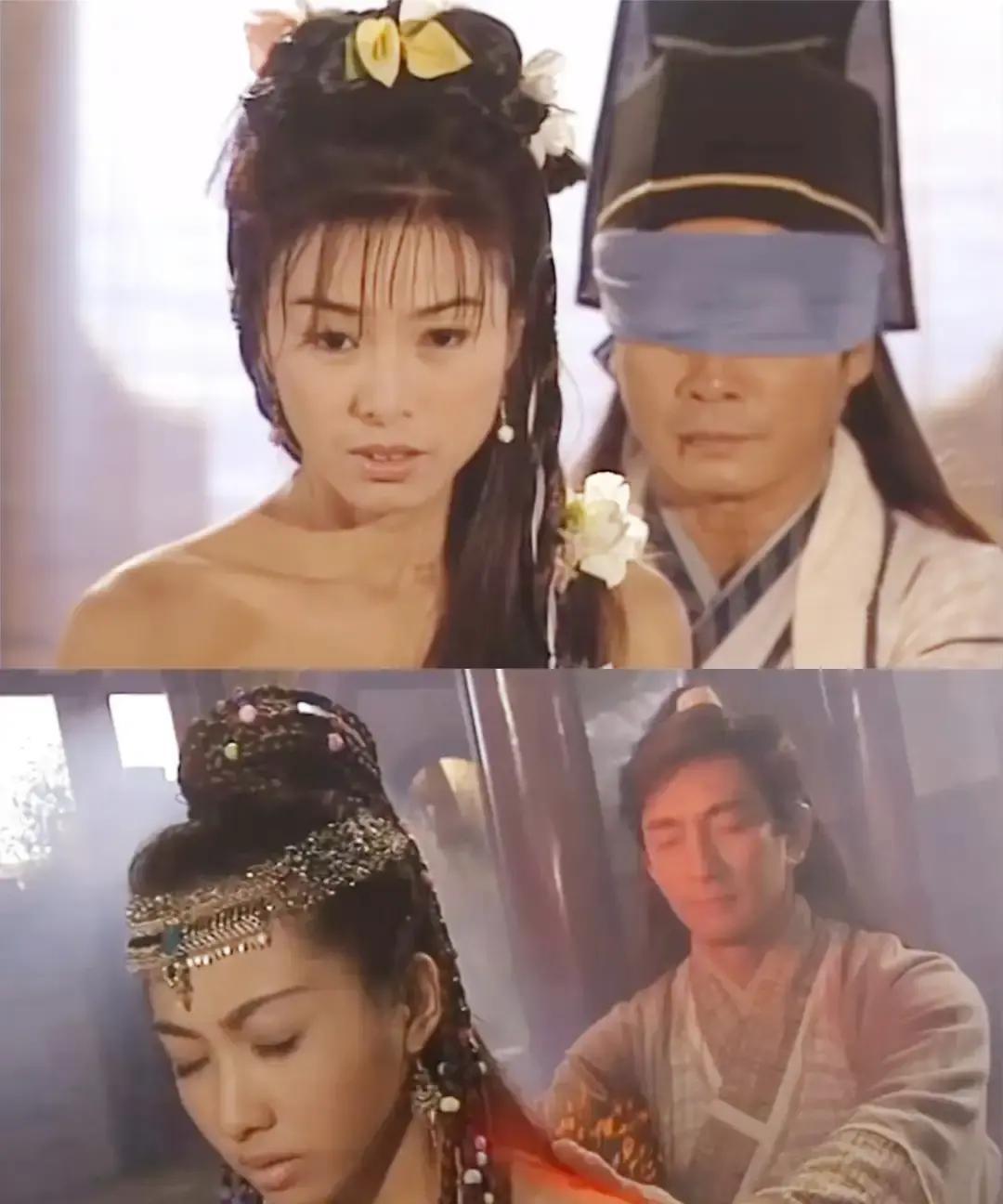 张翠山用布条蒙住眼睛，张无忌只是垂下眼皮。
 
金庸在这处细节里，藏了两代人的伦