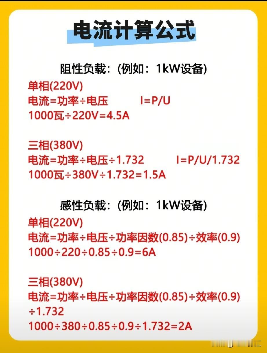 观点创作激励赛 电流计算公式还挺多样的，得根据不同情况来用。最基本的是欧姆定律，