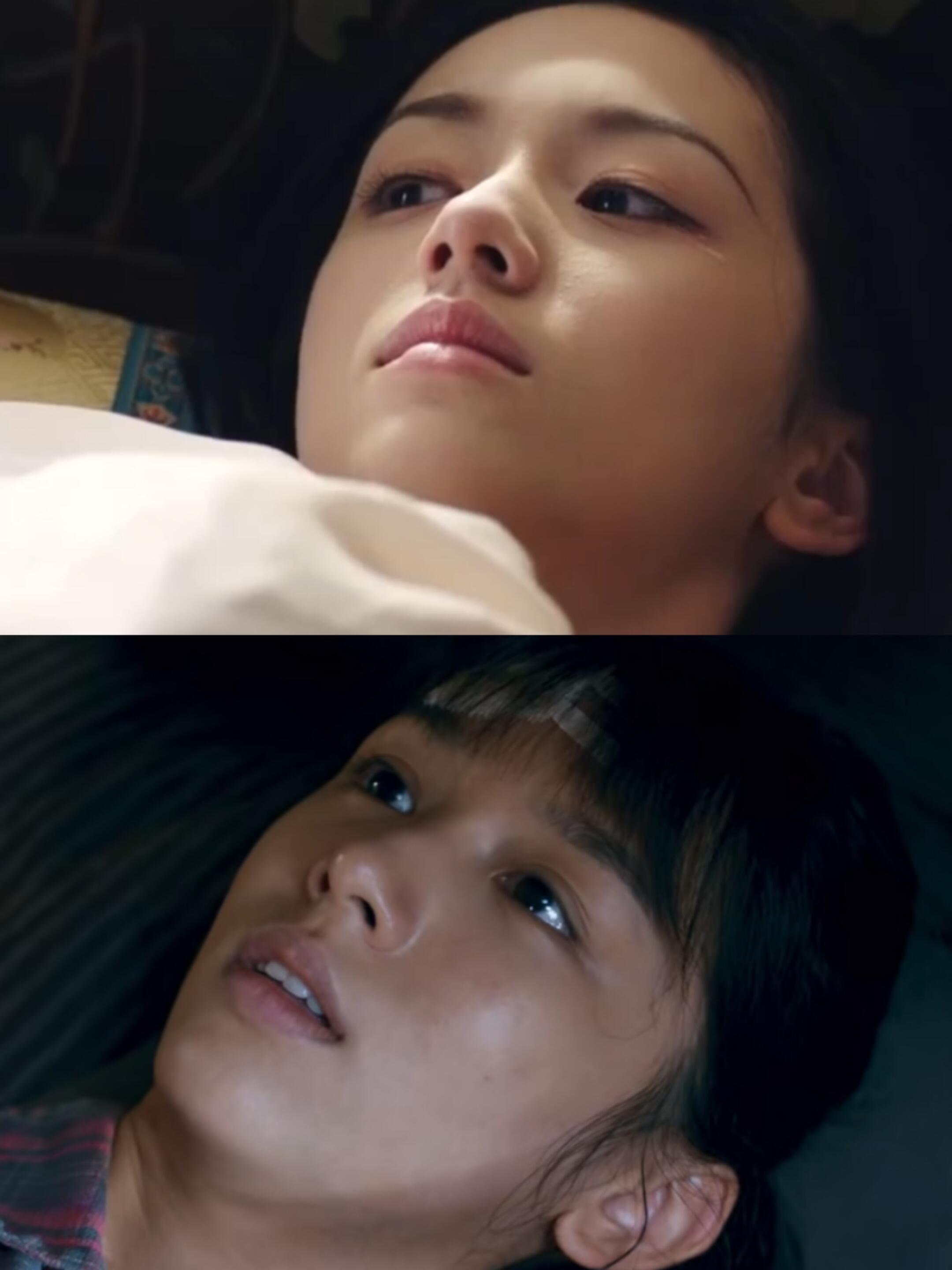 周也的脸还是权威，仰拍角度都能美得无死角。 