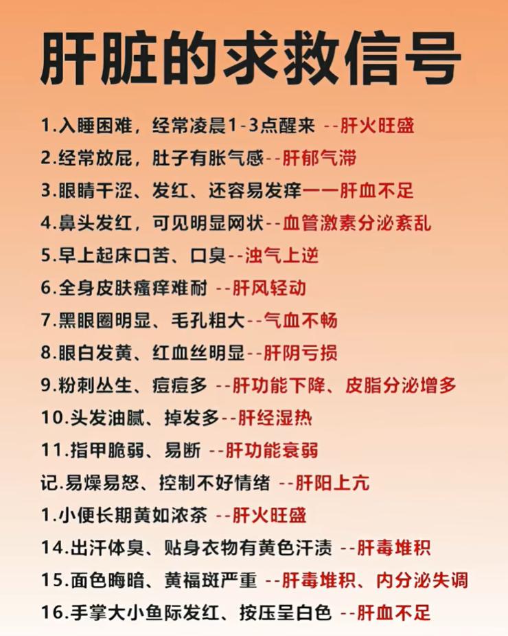 肝脏发出的 16 个求救信号，凌晨早醒、口苦口臭要留意