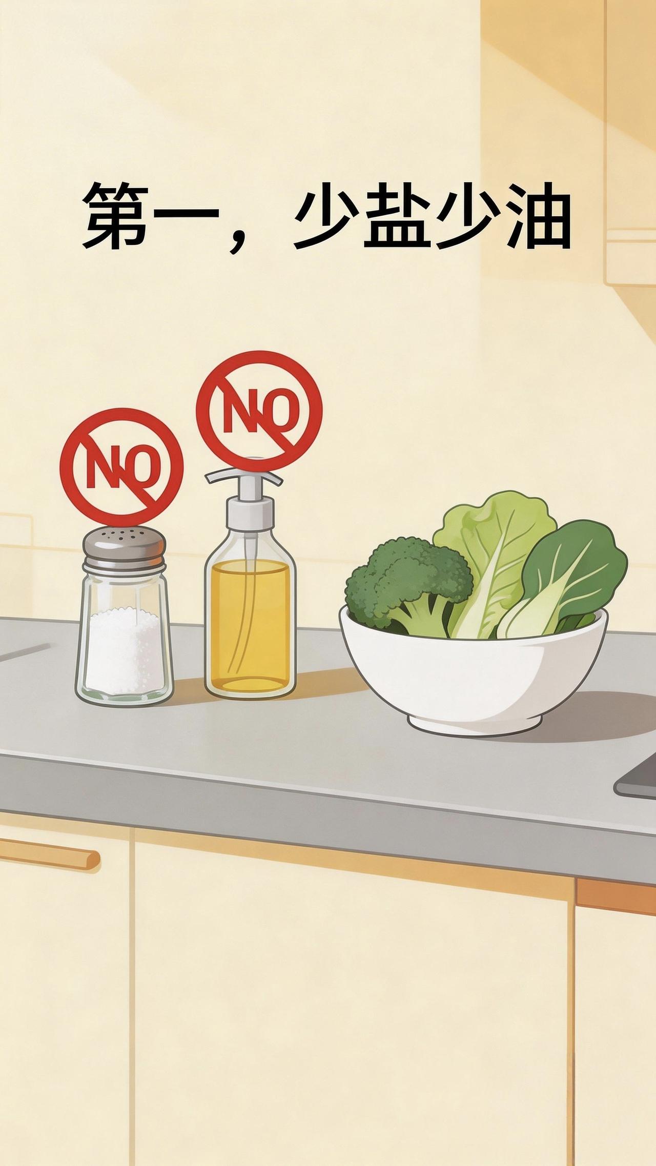 血压高的朋友，一定要记住这三句话。
第一，少盐少油；第二，情绪别激动；第三，坚持