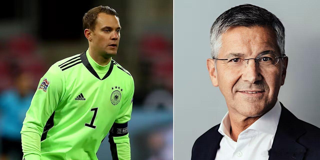 🚨拜仁監事會主席赫伯特·海納認為，曼努埃爾·諾伊爾應該參加世界盃：“在我看來，