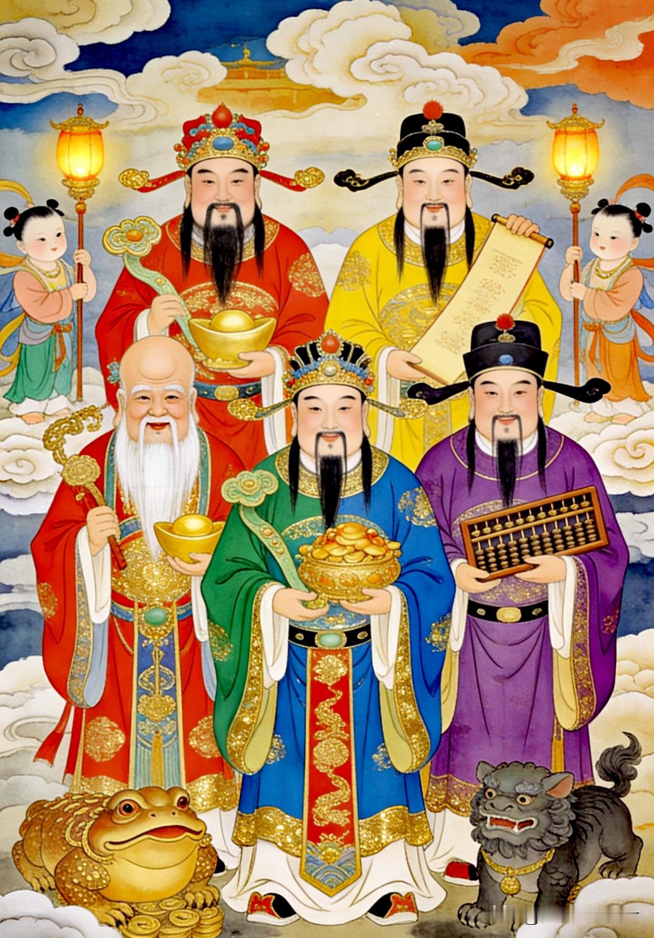 东西南北中，财富五路通。