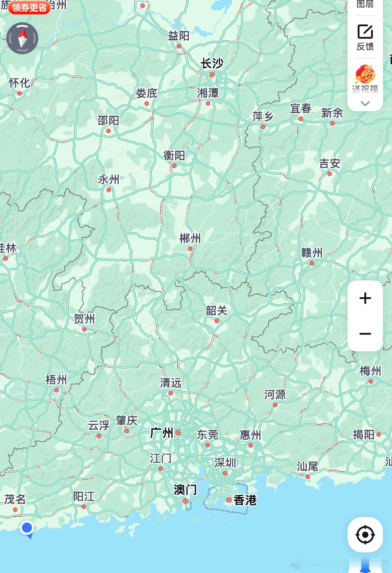核心城市对于周边人口的吸收具像化了，堵红的高速公路像是输血的血管，网上看到有人在