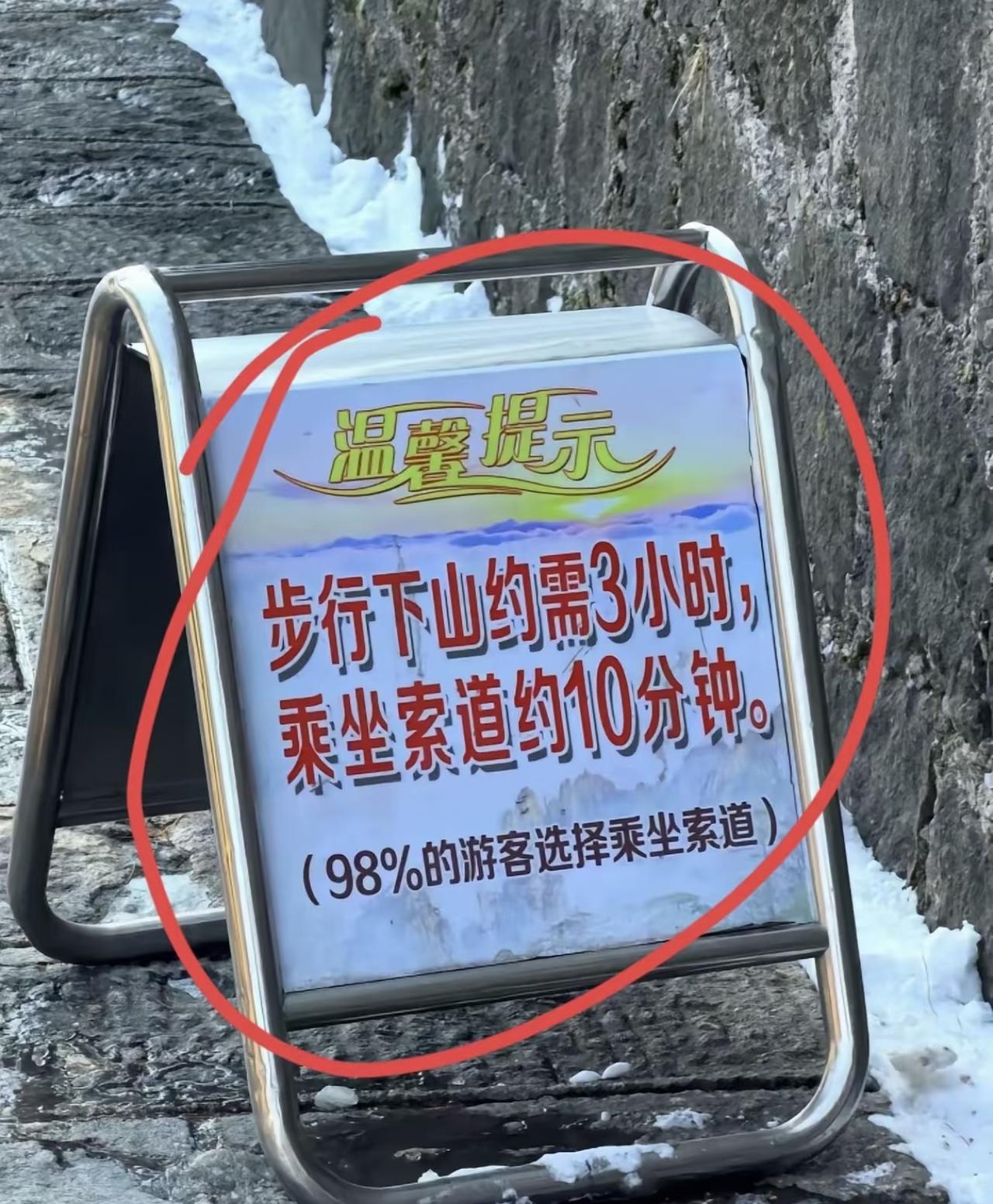 我觉得不应该上山的时候坐索道或者观光车，下山的时候徒步下山吗？
毕竟上山的时候花