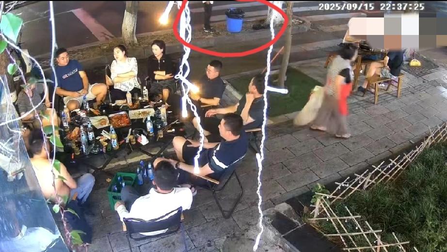 四川成都。网友发视频称，一群人在路边撸串，来了一个“大学生”推销笔。食客买了他的