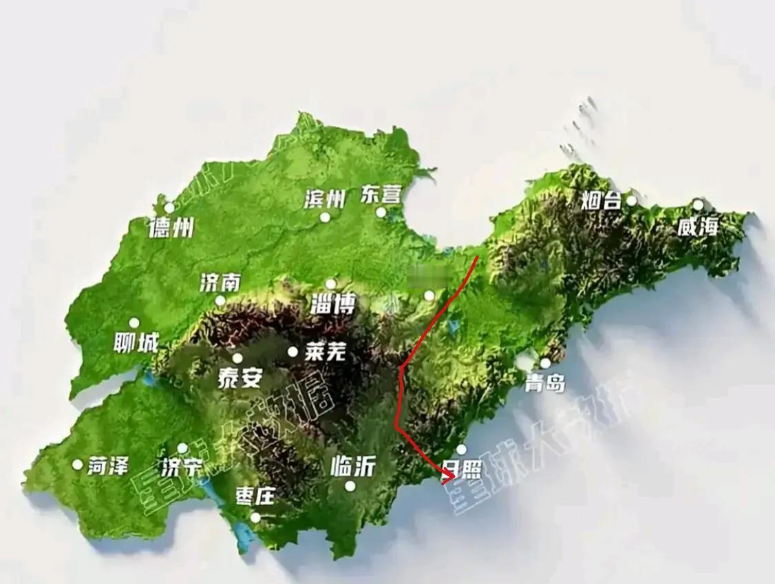发现一个奇葩的现象，山东农村地区只有胶东半岛和鲁东南的部分地区（红线以东）保留了