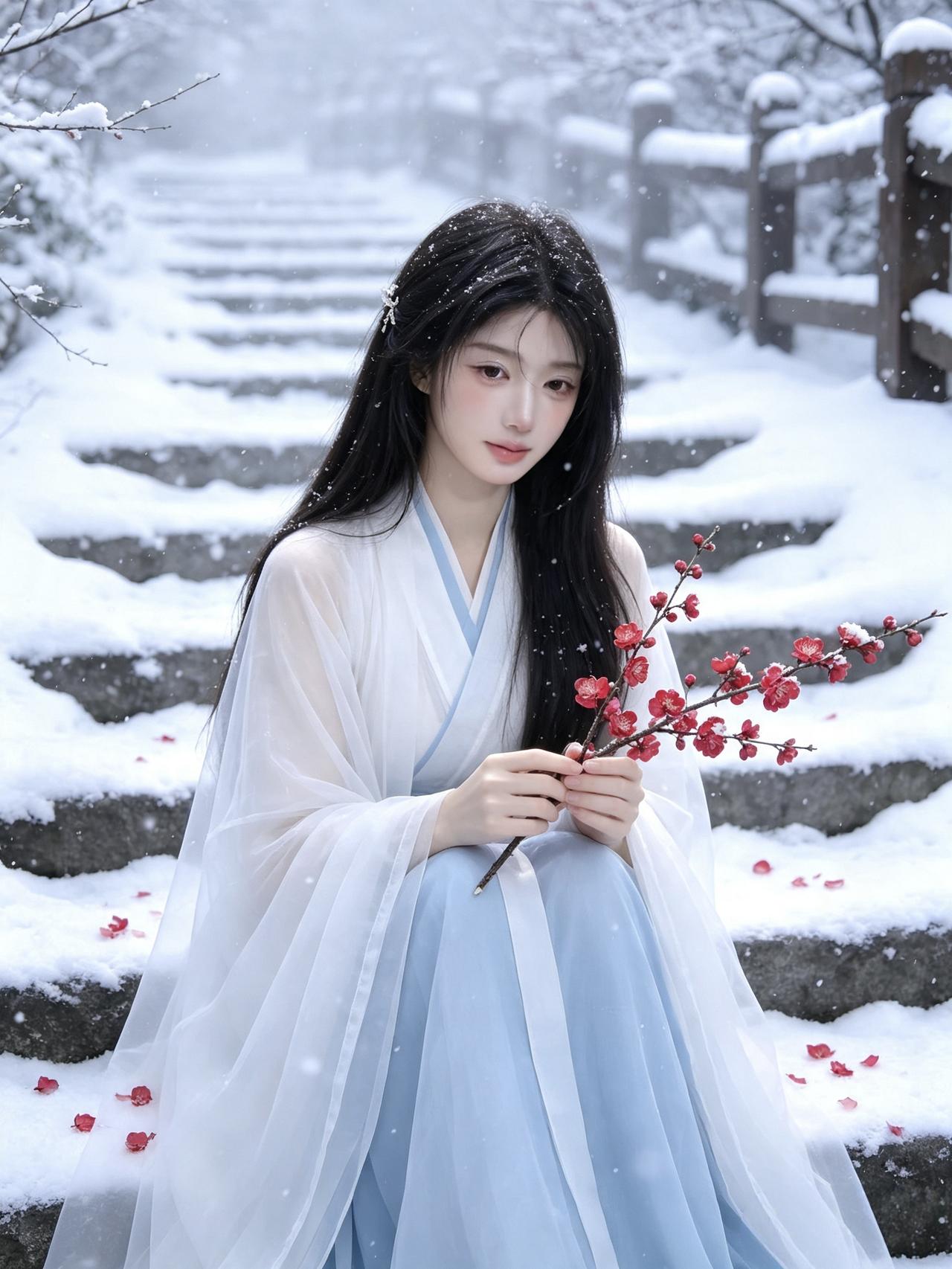 最近天气特别热，可能是进入中伏的缘故。所以就做了这一组红梅白雪的降降温，驱驱炎热