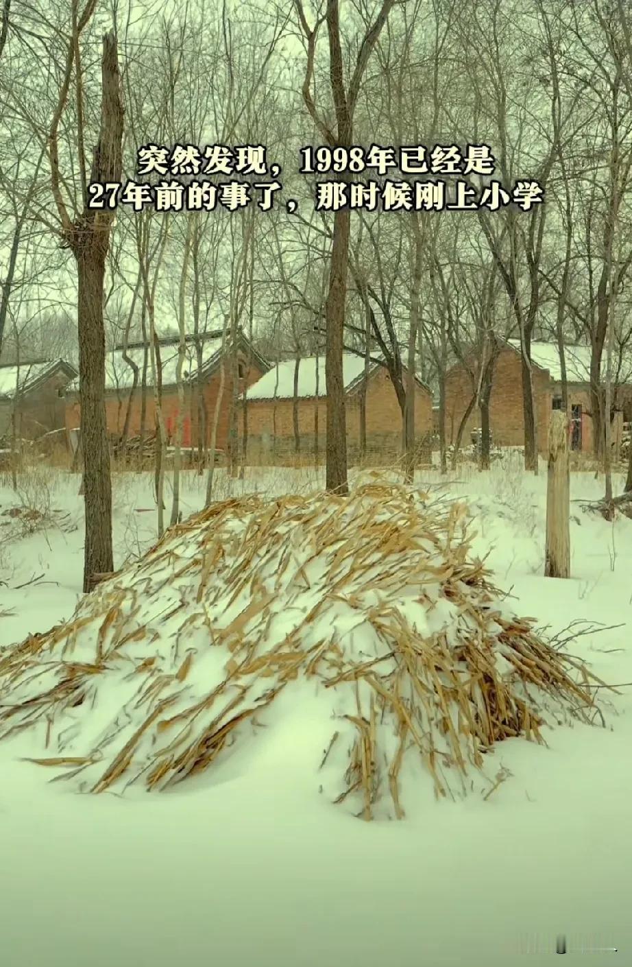 雪落寒村静，岁月如梭转。