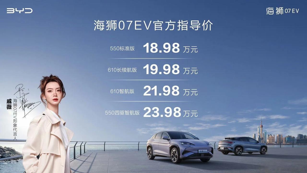 比亚迪海狮来了，
这个价格是不是很有竞争力了，550公里续航的标准版只要18.9