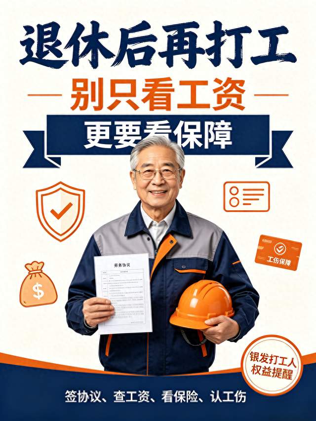 退休后继续打工！银发打工人工资、工伤、保险怎么保障？一次讲透