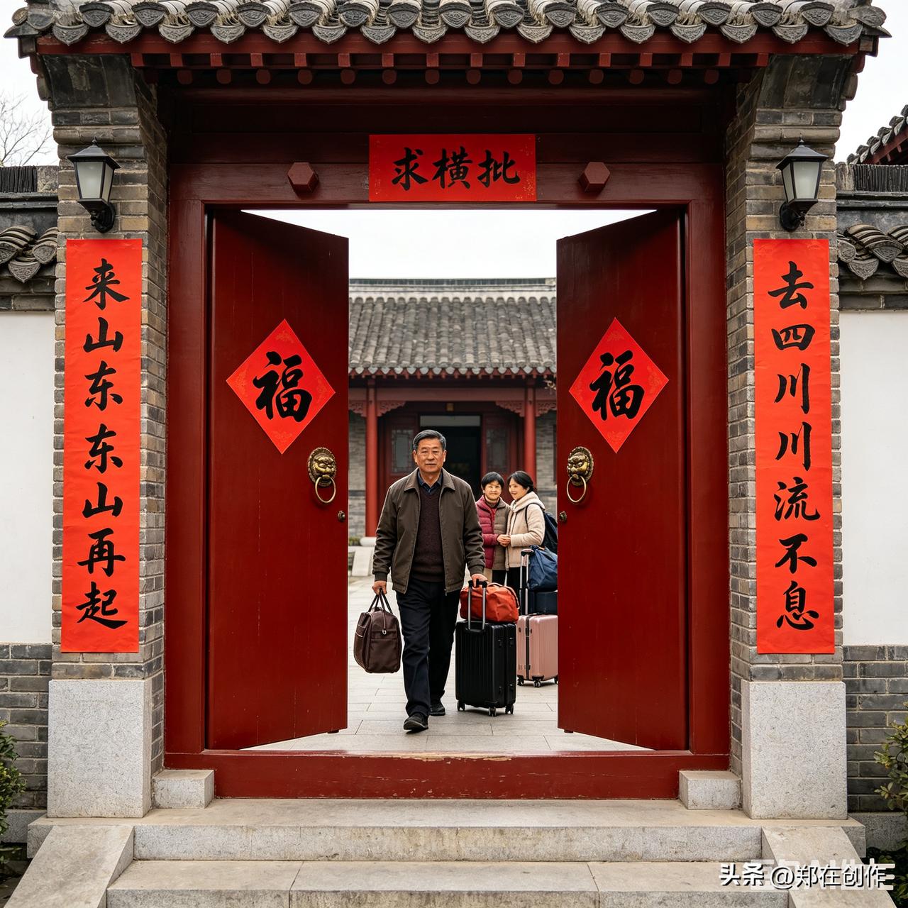 上联来山东东山再起，下联赴四川川流不息，一联藏南北际遇，含人生起落顺遂，往来皆是
