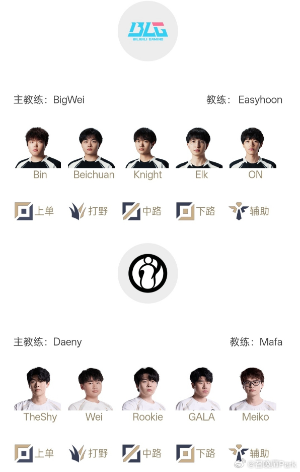 就在今天iG和BLG争胜决席位，Wei北川终于相遇了，场上精彩，场下也有惊喜，联