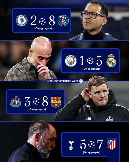 本轮英超球队在欧冠崩盘，其实也没有那么菜。

英超最强的是阿森纳，利物浦，曼联这