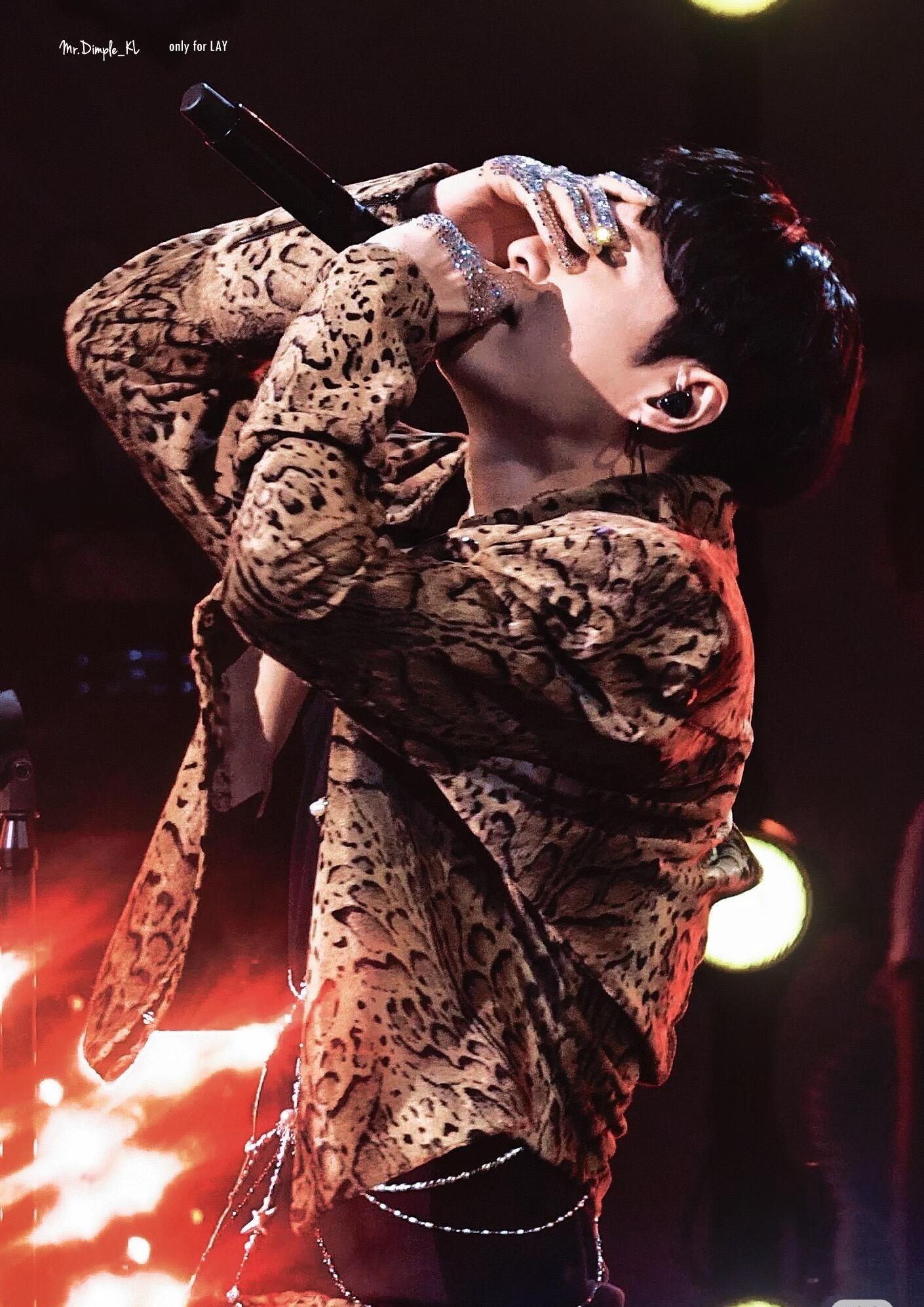 张艺兴豹纹情结真的耶，小绵羊超爱豹纹的，不论是私服还是演出服都是豹纹… ​​​