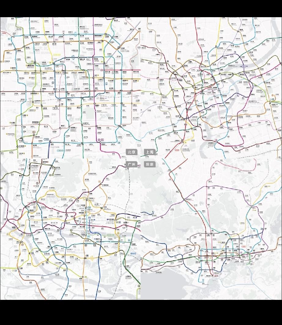 市区密度还是上海遥遥领先，4号线内再加一条19就是极限了，目前建设重点也都放在郊