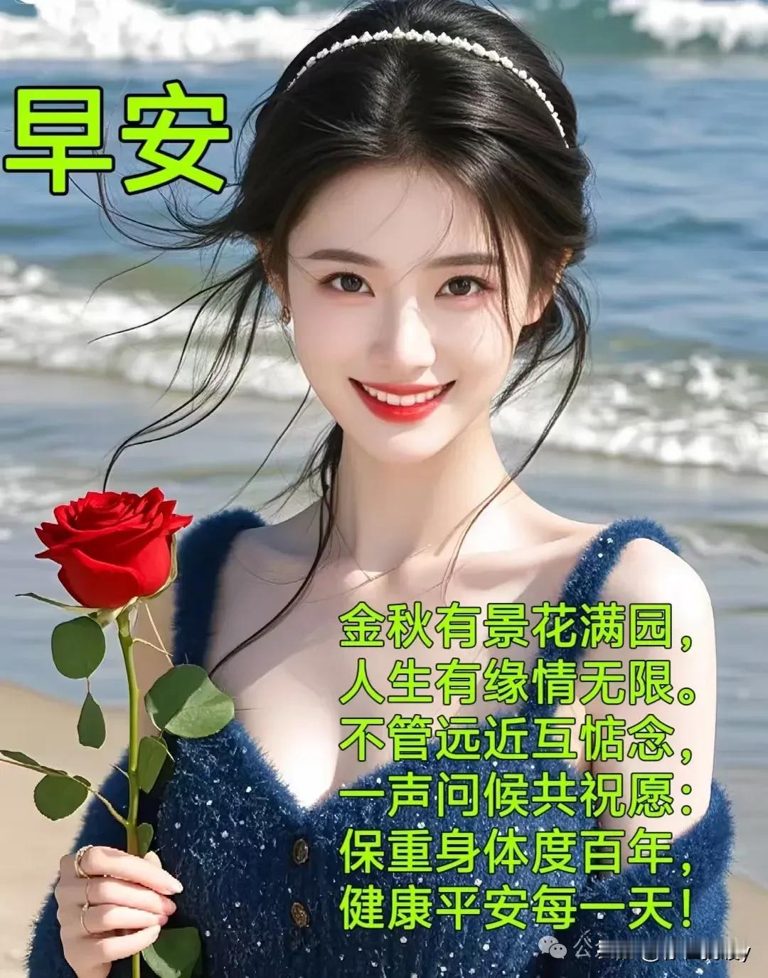 秋阳高照稻浪翻滚，
瓜果飘香喜气盈门。
晴空万里山河静美，
福运绵绵幸福成双。