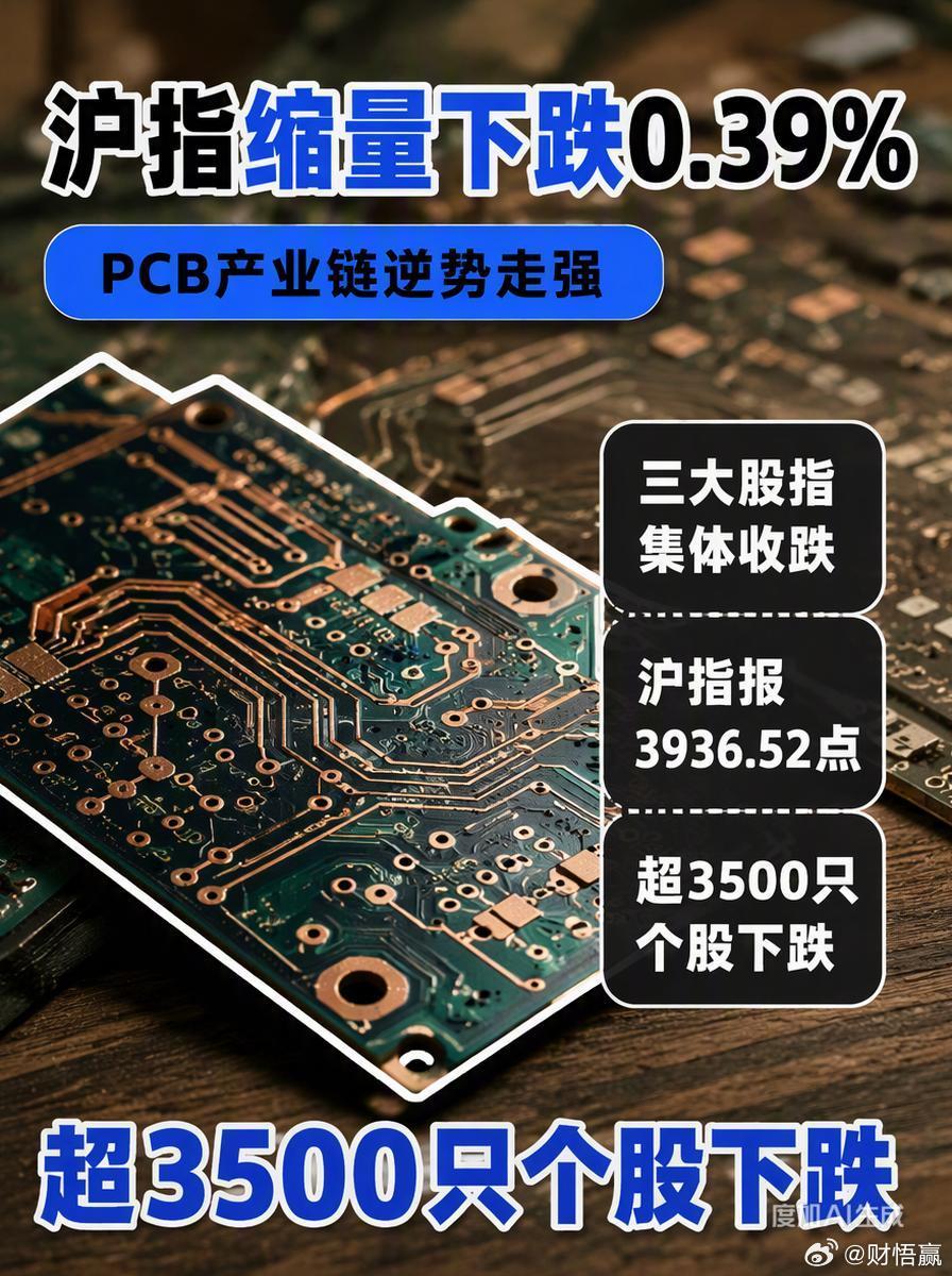 9月23日A股收评：沪指缩量下跌0.39%，PCB产业链逆势走强今日三大股指集体