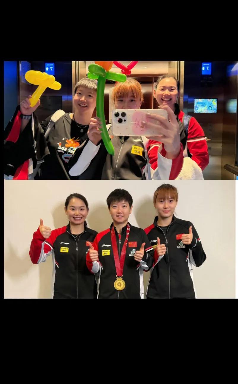 孙颖莎 何卓佳 孙铭阳 刘炜珊 王添艺
莎莎身边的人都是面善之人，善良、暖心[赞