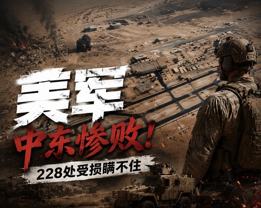 这回美军的遮羞布，算是被彻底扯下来了！美军中东基地228处受损，和美方当初公布的