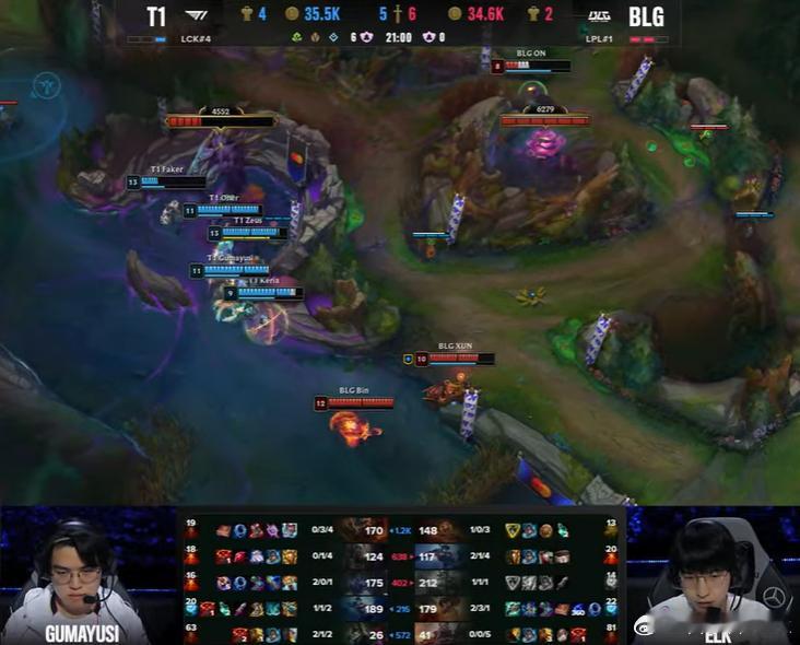 绝境Faker！BLG赛点局，在T1逆风的情况下，Faker塞拉斯中路开出完美团