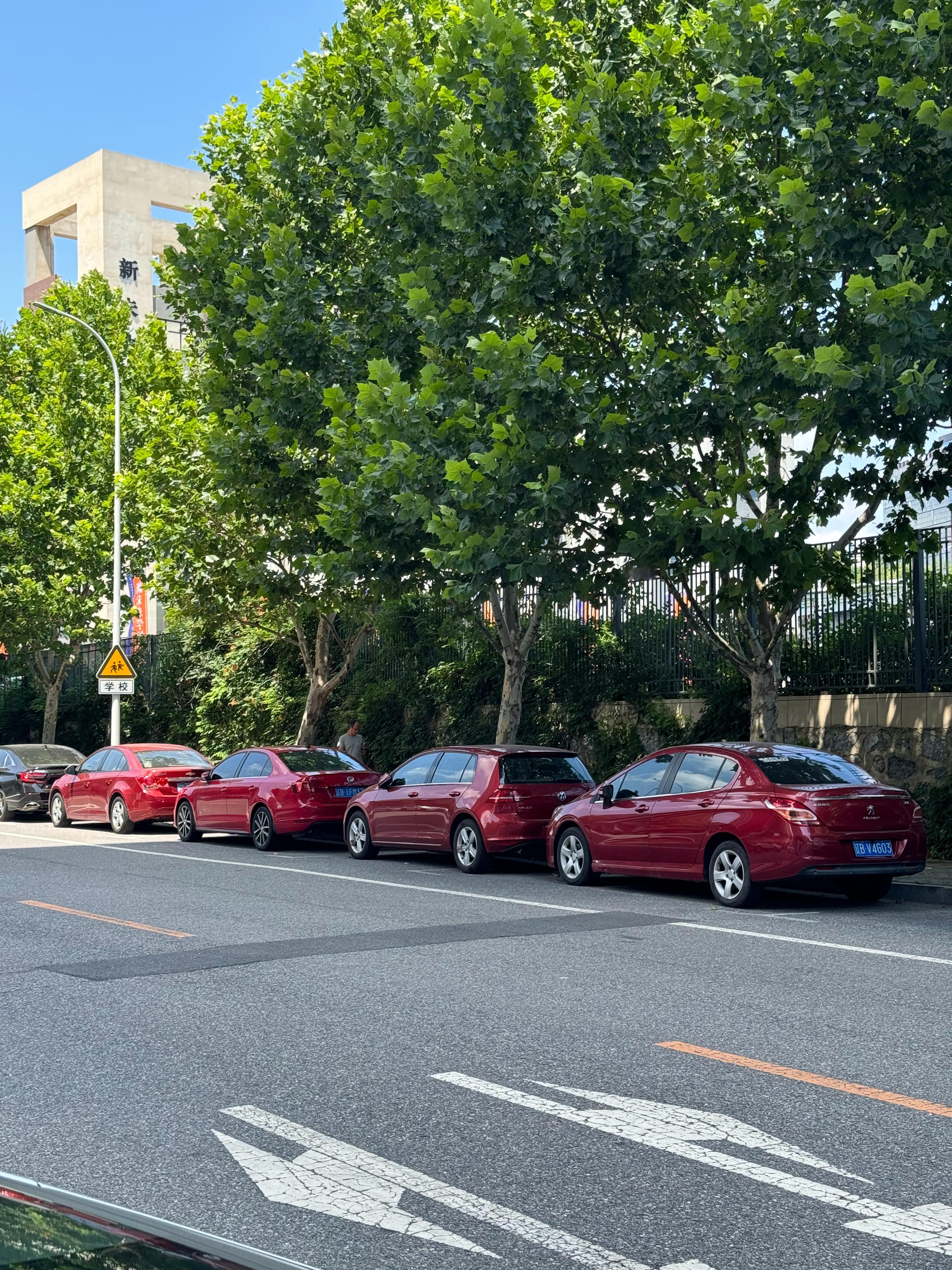 现在马路上遍地都是白车黑车能看到这样的场景太不容易了