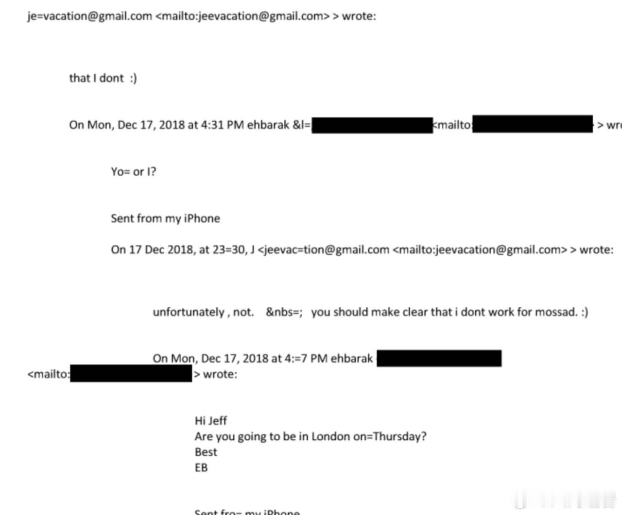 美司法部公布爱泼斯坦案剩余文件2018年12月17日，杰弗里·爱泼斯坦与以色列前