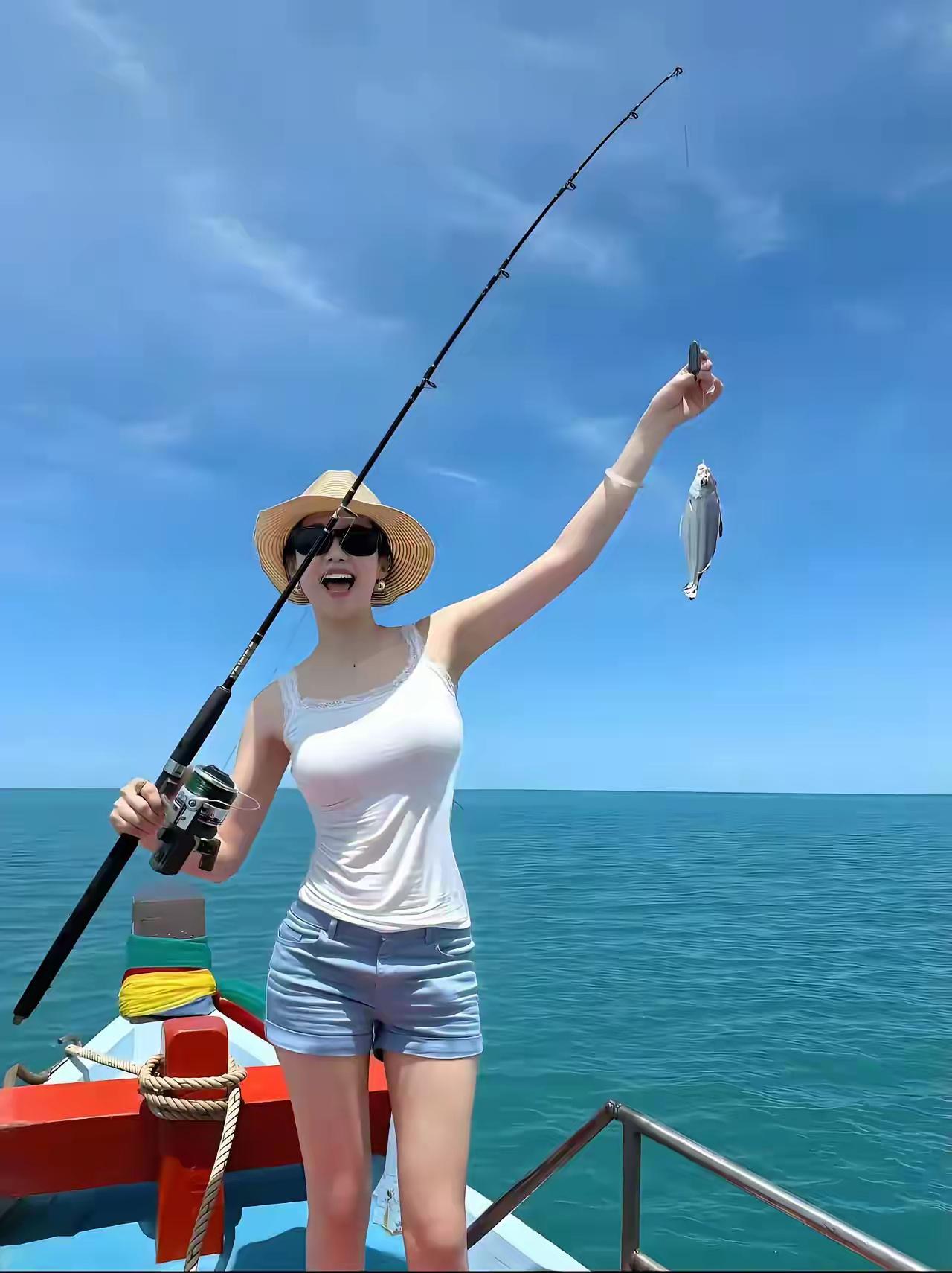 海钓真的是截然不同的感觉，在蓝天大海之间，心情太美了。