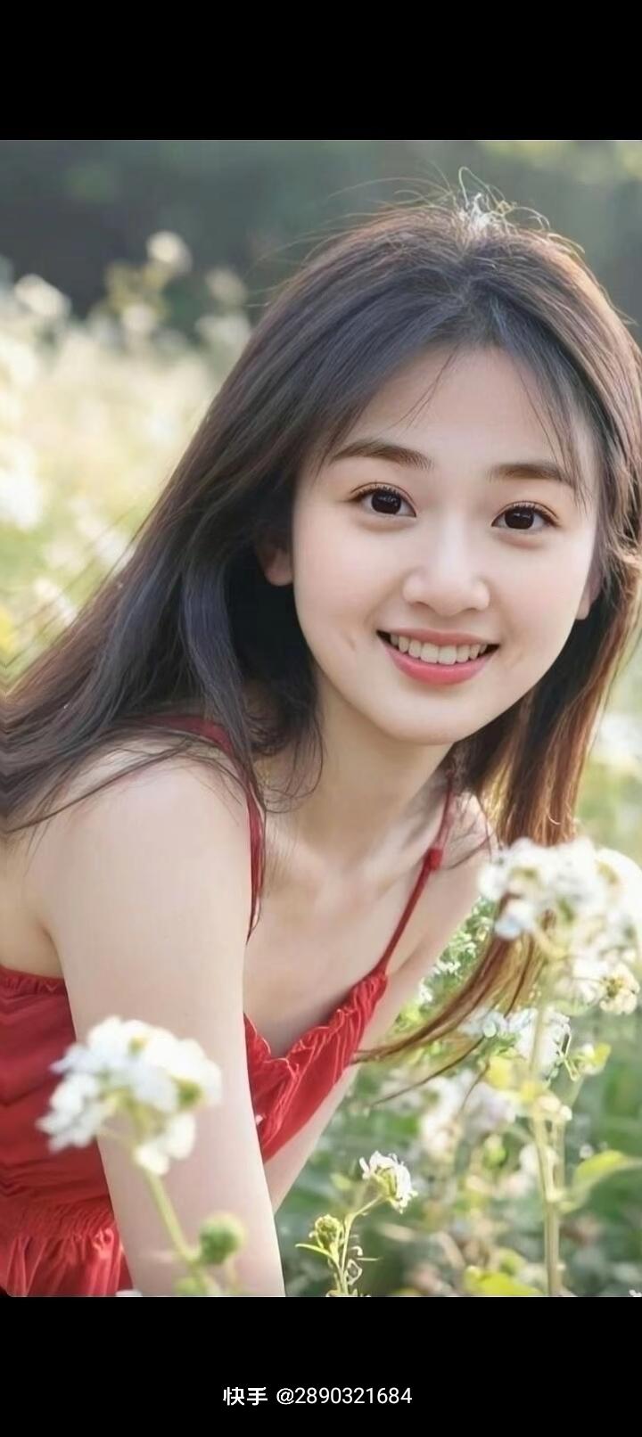 阳光下的微笑，花海中的少女🍀💝🌴