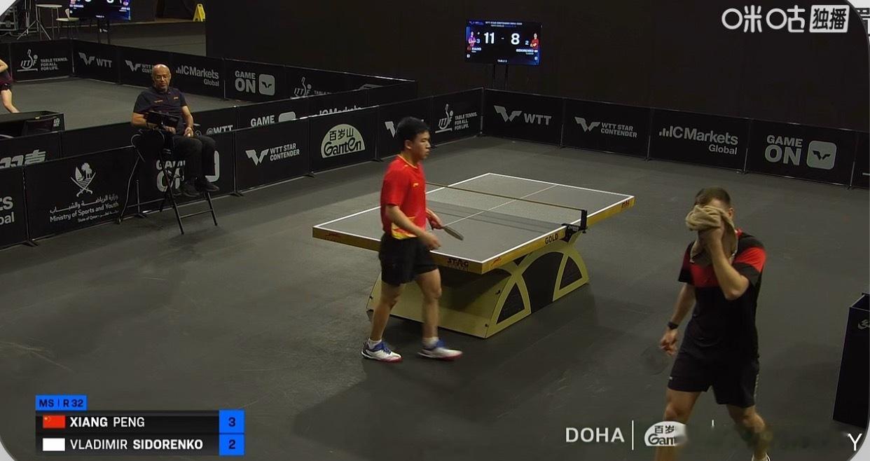 2026wtt多哈球星赛男子单打32-16向鹏3-2西多连科（11-6 5-11