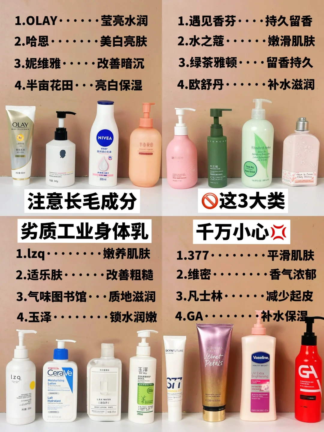 注意长毛成分！千万小心这3类工业身体乳