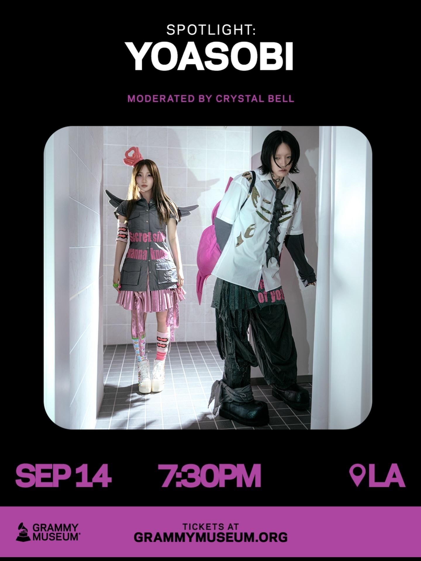 夜游YOASOBIyoasobi grammymuseum 9月14日，请加入我