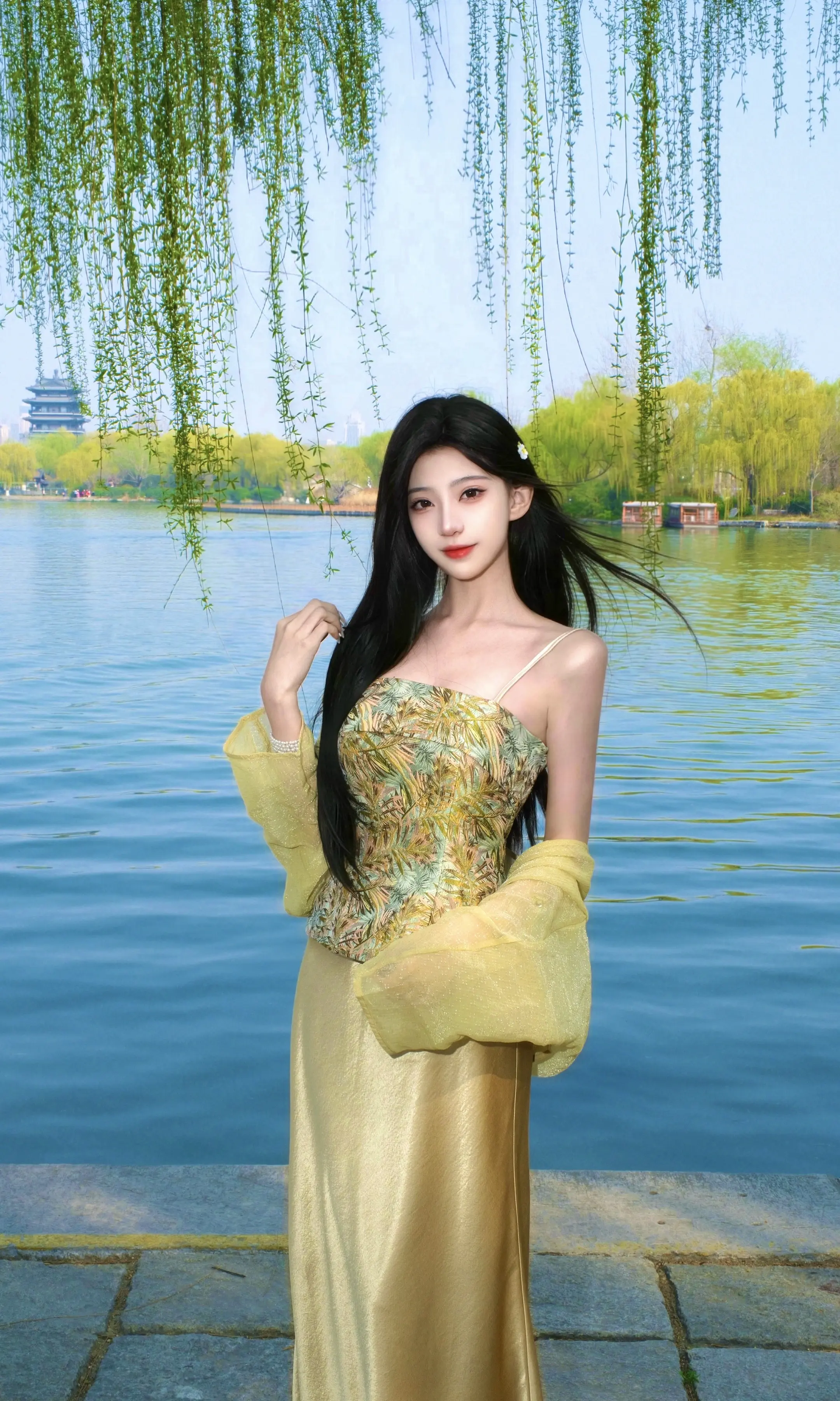 你问西湖水偷走她的几分美