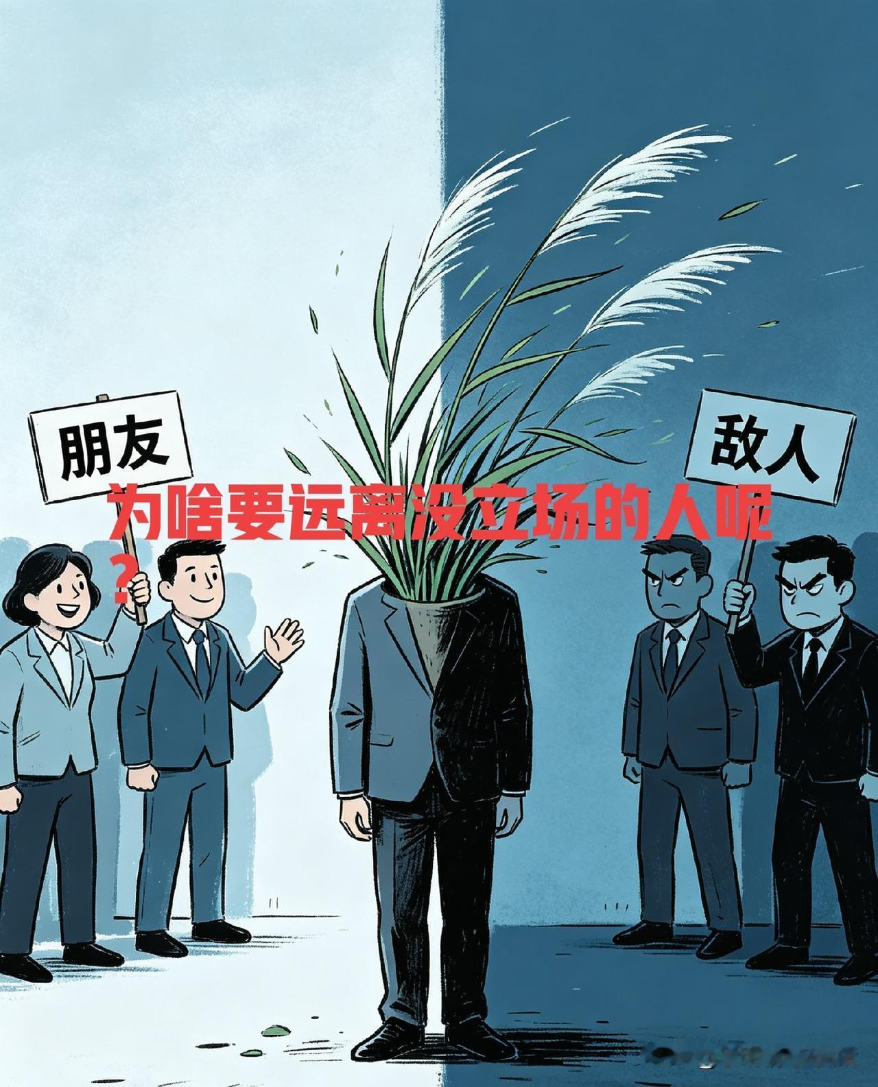 为啥要远离没立场的人呢？
墙头草的世界里，只有利益，没有情义。
你晓得不，在那些