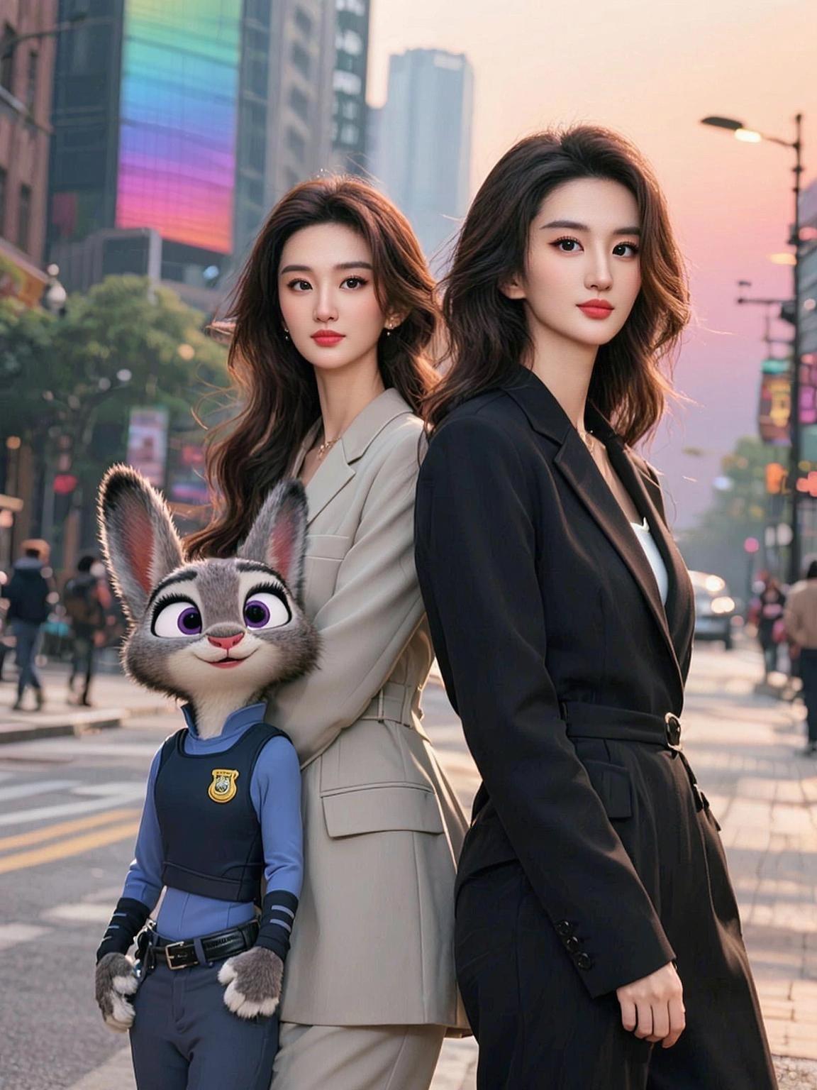 动物城合拍写真 抖音ai创作 穿搭穿搭 上热搜