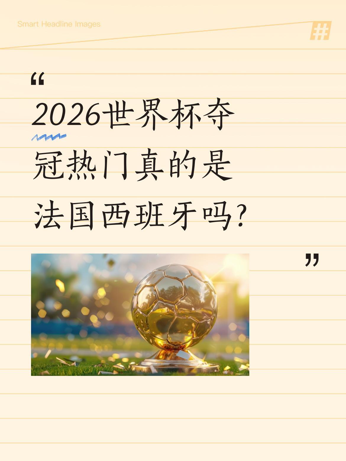 2026世界杯夺冠热门真的是法国西班牙吗？
最近体育评论区都在讨论世界杯夺冠热门