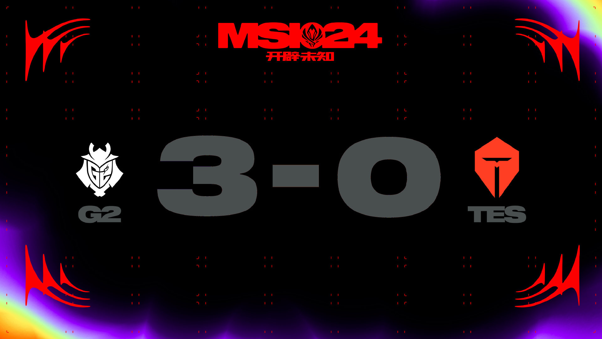 G2 3-0 TES#G2战胜TES#遗憾止步，从头再来​​#TES告别MSI#