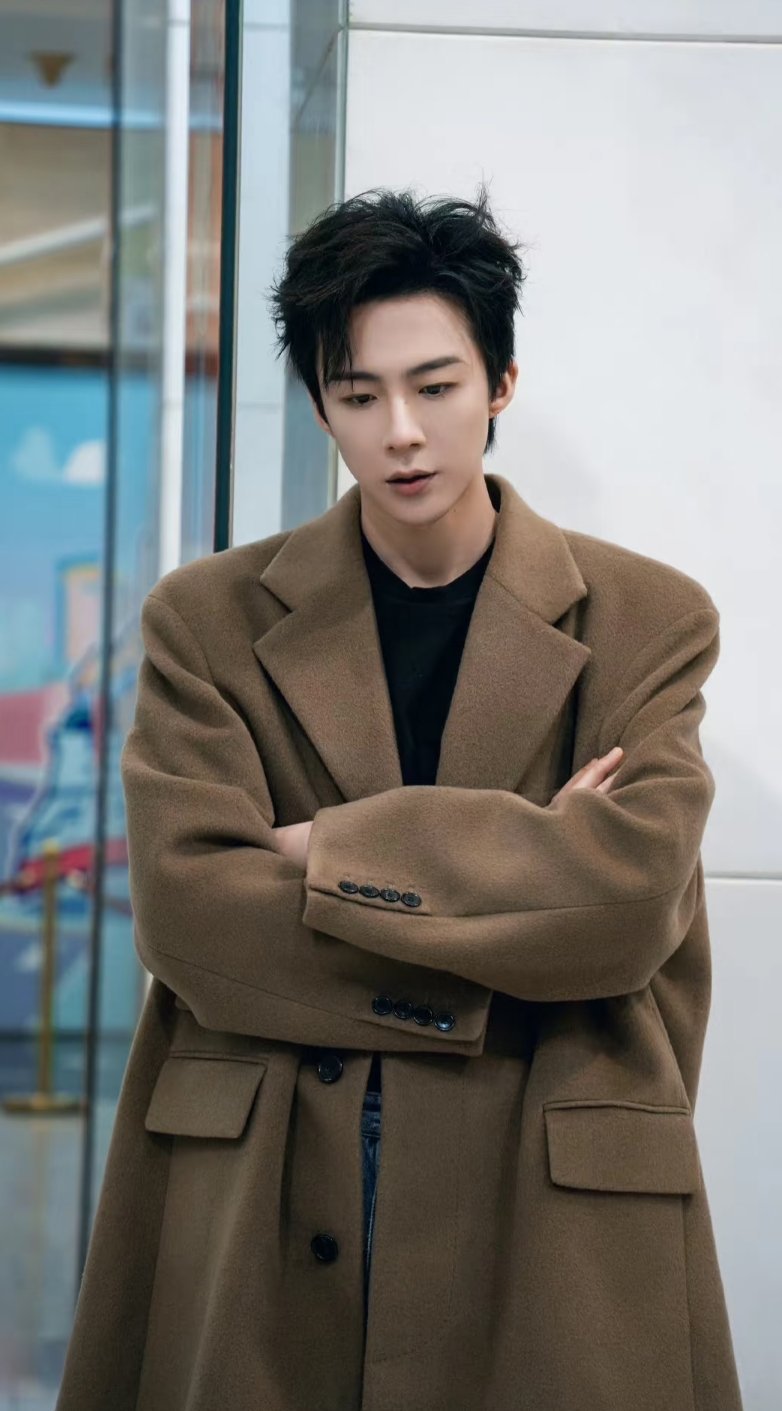 不愧是一米九的刘宇宁，穿大衣也很有范～ ​​​