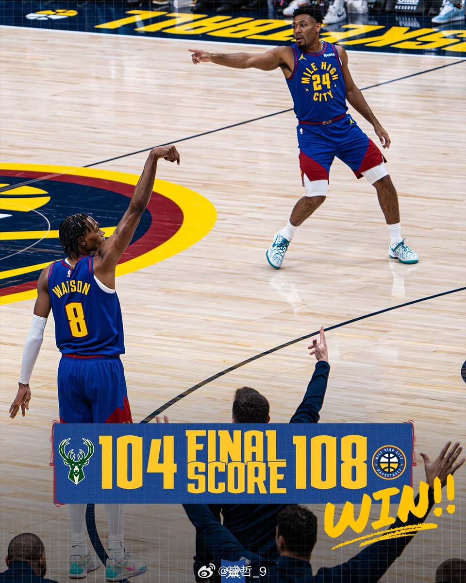 掘金没有约基奇，没有穆雷，没有卡约，没有瓦兰，没有布劳恩。字母31分11助攻正负