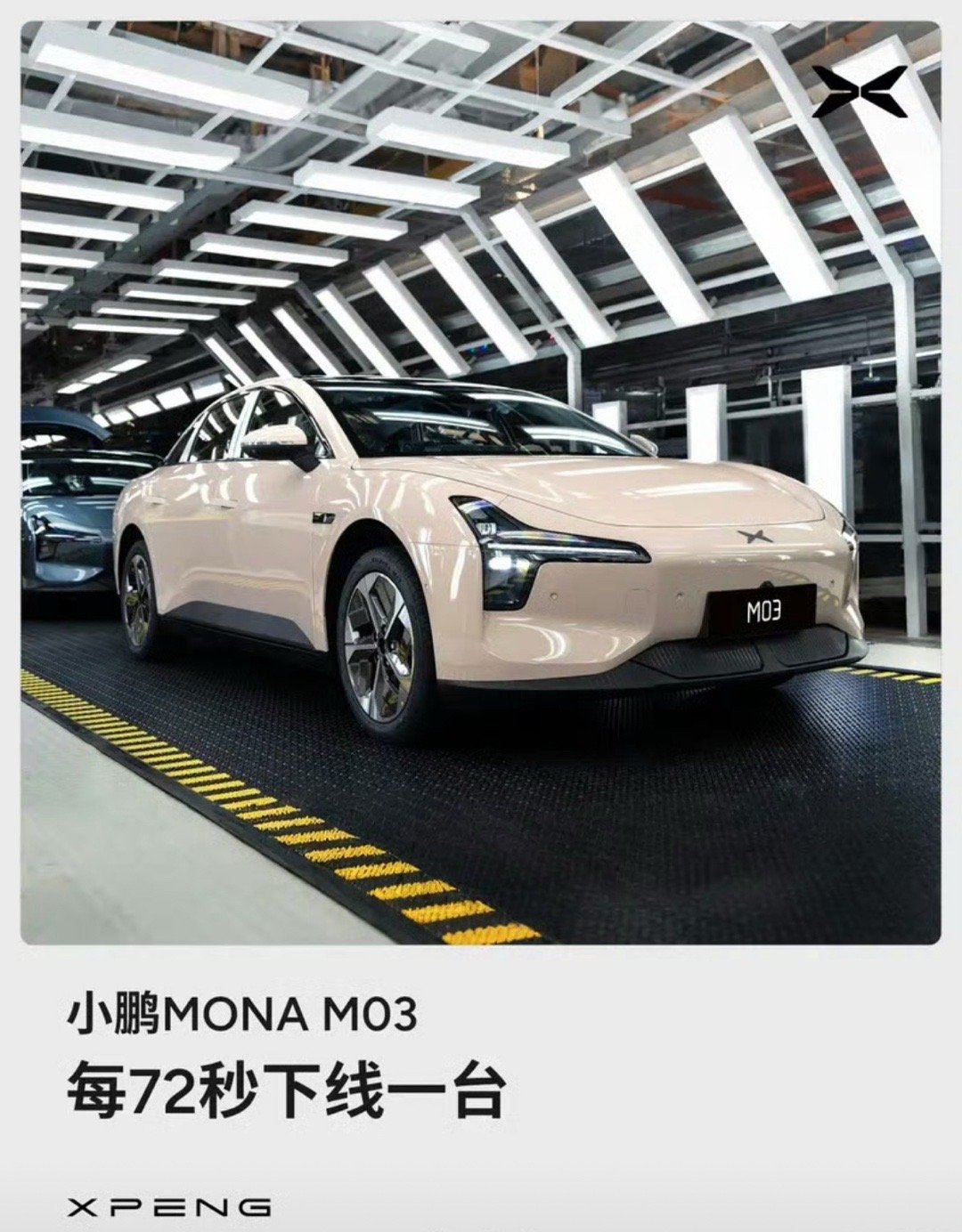 【小鹏MONA第50000辆整车下线 工厂生产正全力提速】12月27日，小鹏MO