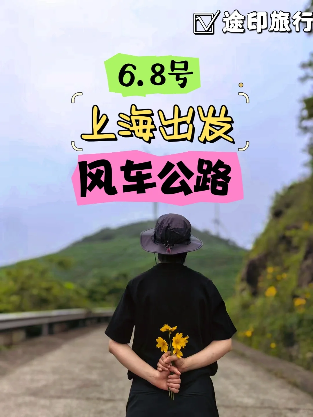 风车公路到了一年最美季节 漫山遍野小黄花
