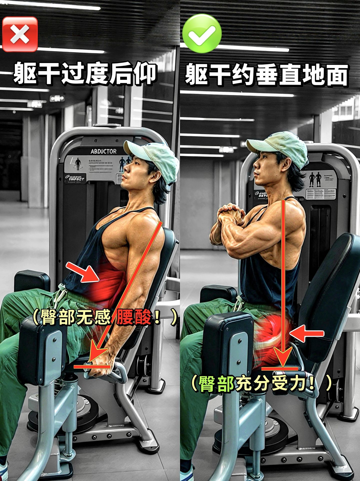 坐姿髋外展纠错教学，打造饱满臀部！坐姿髋外展臀部没感觉反而练的腰酸腿累...